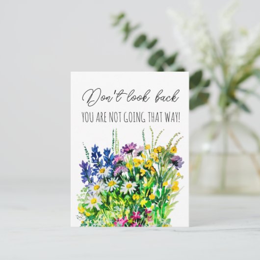 Kijk niet terug briefkaart (Staand voorkant)