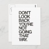 Kijk niet terug dat je niet zo gaat. briefkaart (Voorkant / Achterkant)