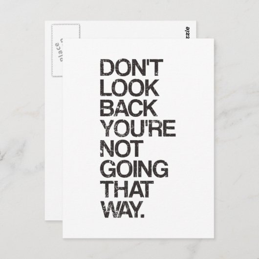 Kijk niet terug dat je niet zo gaat. briefkaart (Voorkant / Achterkant)