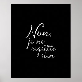 Kijk niet terug - geen spijt van Frans Inspirerend Poster