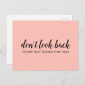 Kijk niet terug | Modern Uplifting Peachy Pink Briefkaart (Voorkant / Achterkant)