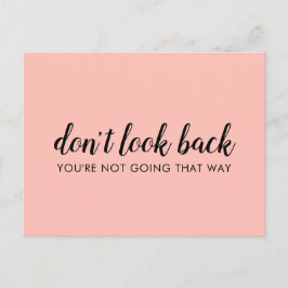 Kijk niet terug | Modern Uplifting Peachy Pink Briefkaart