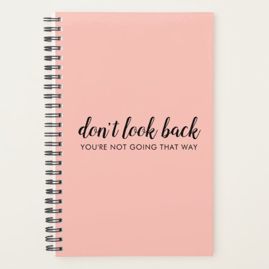 Kijk niet terug | Modern Uplifting Peachy Pink Planner (Voorkant)