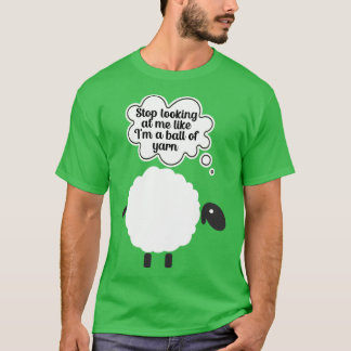 Kijk niet zo naar me als in een bol garen t-shirt