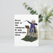 Kijk nooit naar de geleider briefkaart (Staand voorkant)