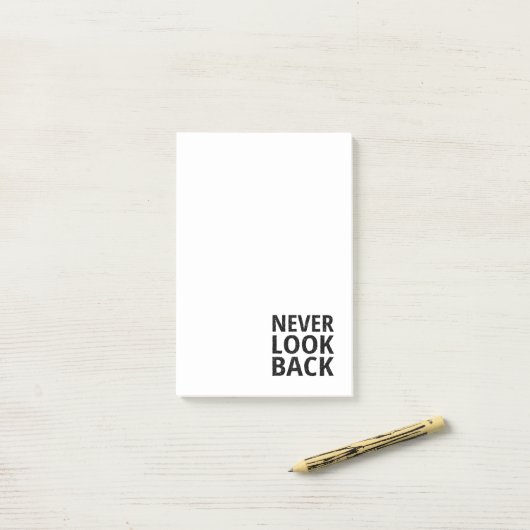 Kijk nooit terug Inspirerend Typografie Post-it® Notes (Op bureau)
