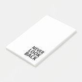 Kijk nooit terug Inspirerend Typografie Post-it® Notes (Schuin)