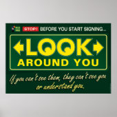 Kijk om je heen, een ASL-poster. Poster (Voorkant)