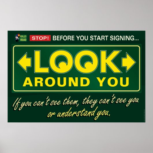 Kijk om je heen, een ASL-poster. Poster (Voorkant)