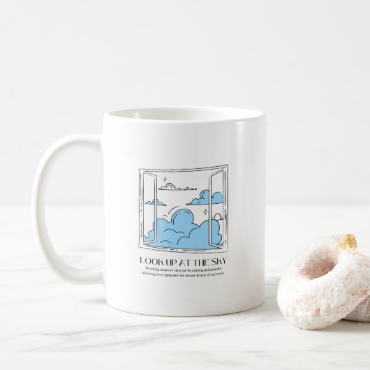 Kijk omhoog naar de hemel koffiemok (Met donut)