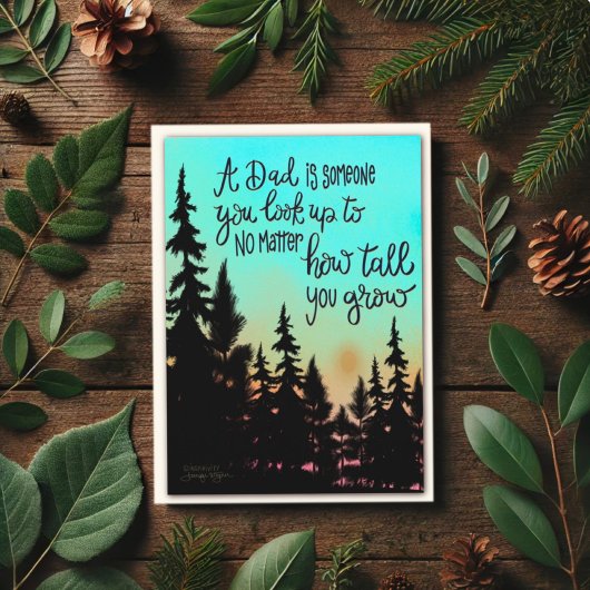 Kijk omhoog naar Vader's Day Trees Inspirivity Kaa Kaart
