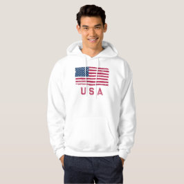  kijk op Amerikaanse vlag (rode tekst) Hoodie