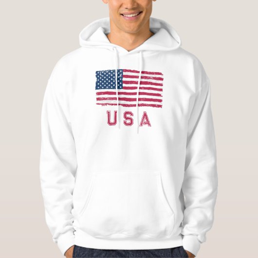  kijk op Amerikaanse vlag (rode tekst) Hoodie (Voorkant)