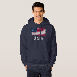  kijk op Amerikaanse vlag (White Text) Hoodie
