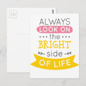 Kijk op de Heldere kant van het leven inspirerend Briefkaart (Voorkant / Achterkant)