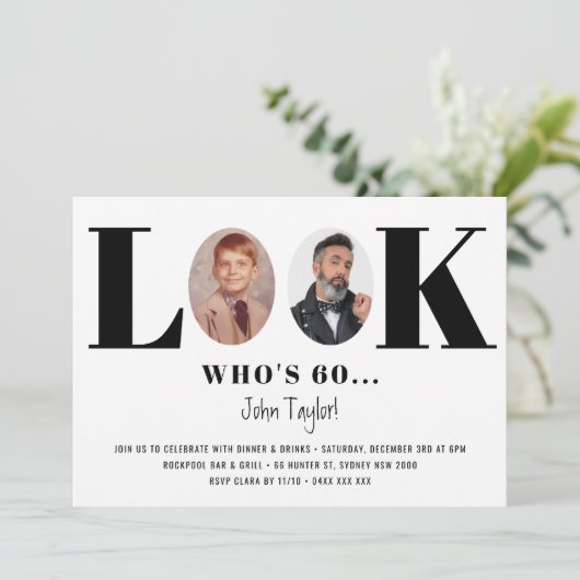  kijk op de uitnodiging van de Birthday Foto (Staand voorkant)