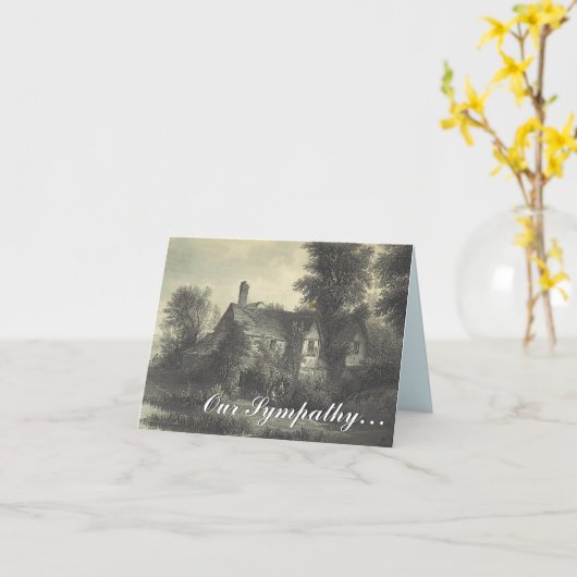  kijk op het bijtende huis, "Ons medeleven" Kaart (Gele Bloem)