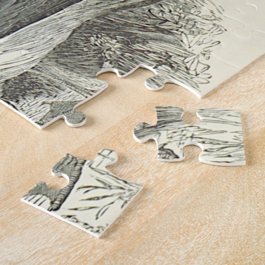 kijk op het staande vogel Jigzaag Puzzle Legpuzzel (Zijkant)