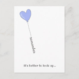 Kijk op! - Lila ballon met Motivatie prijsopgave Briefkaart