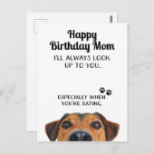 Kijk op naar jou Grappige Gelukkige Verjaardag Moe Briefkaart (Voorkant / Achterkant)