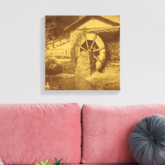  kijk op waterwiel Duck Pond Canvas Afdruk (Insitu (Woonkamer))