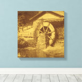 kijk op waterwiel Duck Pond Canvas Afdruk (Insitu (Houten vloer))