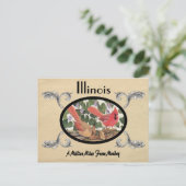  Kijk Oude Briefkaart Illinois staat (Staand voorkant)
