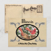  Kijk Oude Briefkaart Illinois staat (Voorkant / Achterkant)