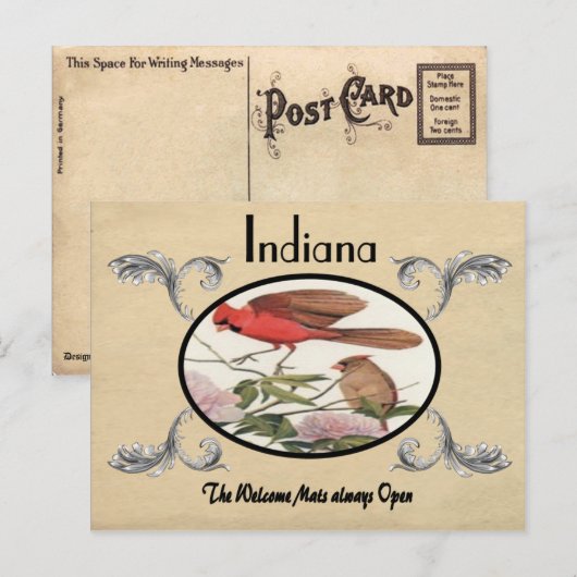 kijk Oude Briefkaart Indiana Staat (Voorkant / Achterkant)
