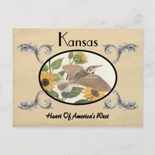 kijk Oude Briefkaart Kansas Staat (Voorkant)