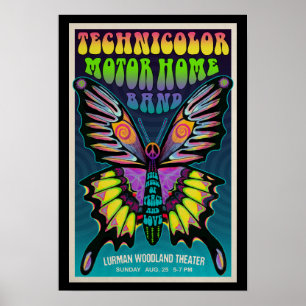  kijk Psychedelische Butterfly TMH concert Poster