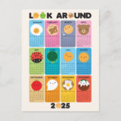 Kijk rond Kawaii 2025 Kalender Briefkaart (Voorkant)