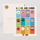 Kijk rond Kawaii 2026 Kalender Briefkaart (Voorkant / Achterkant)
