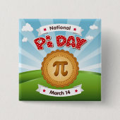 Kijk scherp op Pi Day Vierkante Button 5,1 Cm (Voorkant)