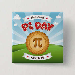 Kijk scherp op Pi Day Vierkante Button 5,1 Cm