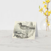 kijk, staande vogel, "Dank je!" Kaart (Gele Bloem)