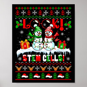 Kijk! Stamcellen Kerstmis Sneeuw Koppel Sneeuwmann Poster