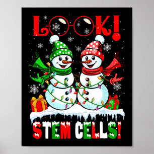 Kijk! Stamcellen Kerstmis Sneeuw Koppel Sneeuwmann Poster