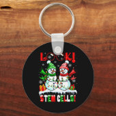 Kijk! Stamcellen Kerstmis Sneeuw Koppel Sneeuwmann Sleutelhanger (Voorkant)