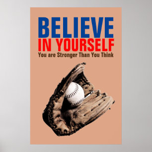  Kijk terug naar Motivatie Baseball geloof Poster