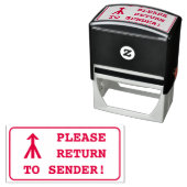 "KIJK TERUG NAAR SENDER!" + Pijl-rubberen stempel (In situ)