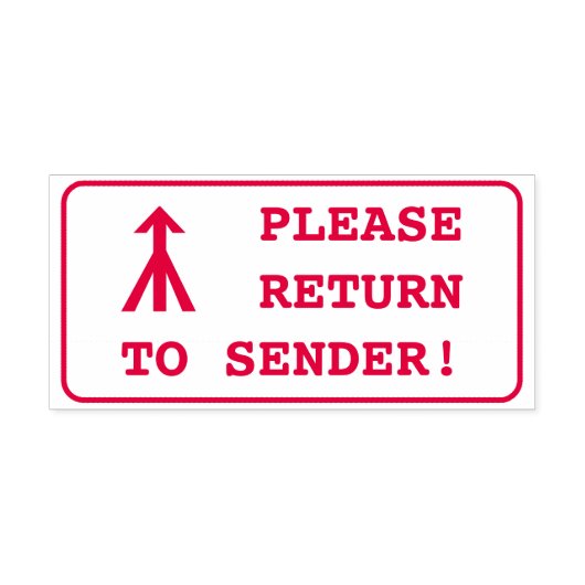 "KIJK TERUG NAAR SENDER!" + Pijl-rubberen stempel (Design)