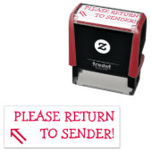 "KIJK TERUG NAAR SENDER!" + Pijl-rubberen stempel (In situ)