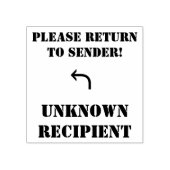 "KIJK TERUG NAAR VERZENDER!", "ONBEKENDE ONTVANGER RUBBERSTEMPEL (Afrduk)