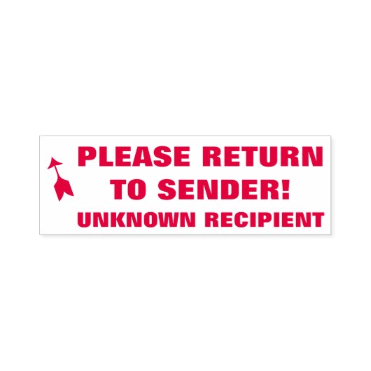 "KIJK TERUG NAAR VERZENDER!", "ONBEKENDE ONTVANGER  ZELFINKTENDE STEMPEL (Design)