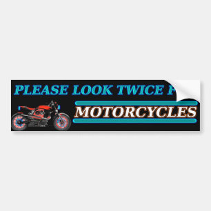 Kijk twee keer voor MOTORCYCLI. uitkijken Bumpersticker