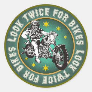 Kijk Twice voor fietsen Ronde Sticker