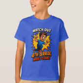 Kijk uit 4e Grade Comic Terug naar School T-shirt (Voorkant)