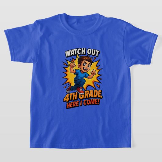 Kijk uit 4e Grade Comic Terug naar School T-shirt (Laagn)