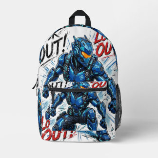 Kijk uit Cyber Commando Techwear Streetwear  Bedrukte Rugzak
